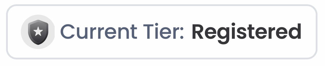 Current Tier: Registered